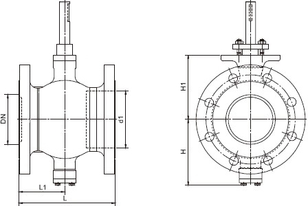 雙相鋼V型球閥結構示意圖